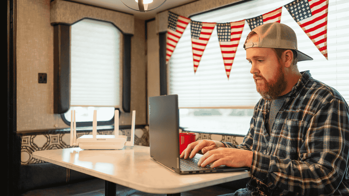 TravlFi XTR Pro 5G router in use